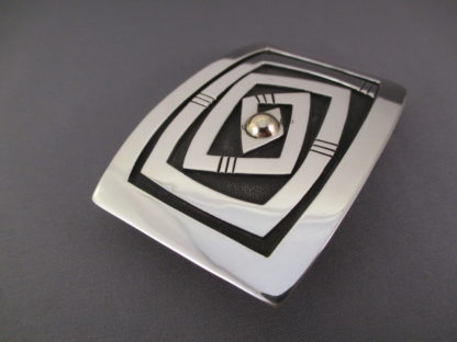 Kee Yazzie Sterling Silver & 14kt Gold Belt Buckle