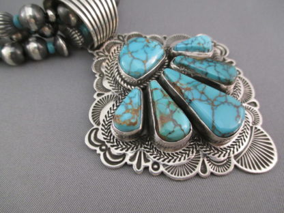 3 Strand Kingman Turquoise Pendant Necklace