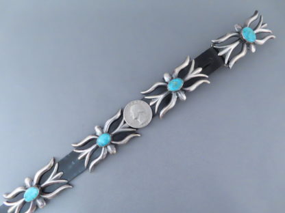 Morenci Turquoise Concho Belt by Harrison Bitsui – Sandcast