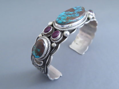 Pilot Mountain Turquoise & Sugilite Cuff Bracelet by Darrell Cadman