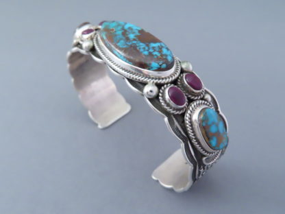 Pilot Mountain Turquoise & Sugilite Cuff Bracelet by Darrell Cadman