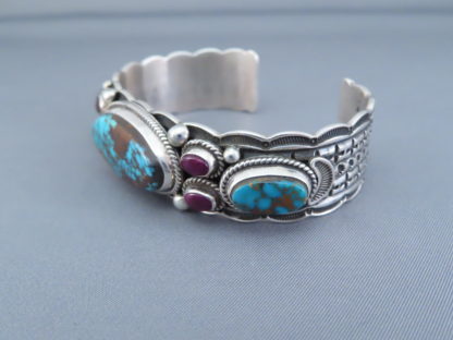 Pilot Mountain Turquoise & Sugilite Cuff Bracelet by Darrell Cadman