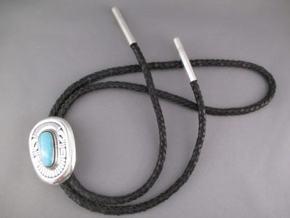 Carico Lake Turquoise Bolo Tie by Leonard Nez