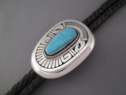 Carico Lake Turquoise Bolo Tie by Leonard Nez