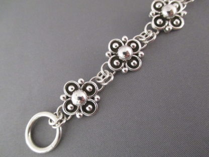 Artie Yellowhorse Sterling Silver Link Bracelet with ‘Dots’