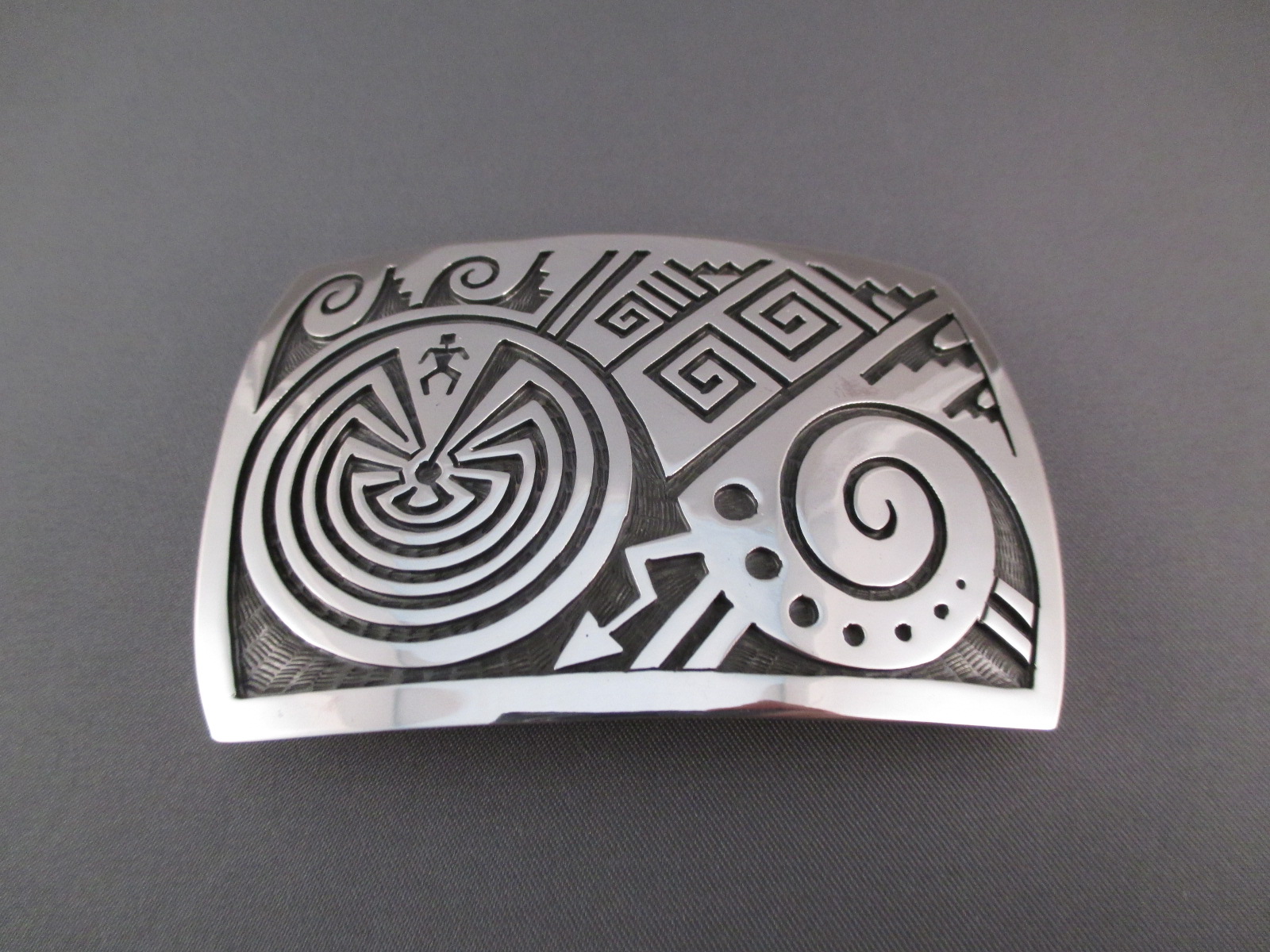 Veryl Pooyouma Hopi Belt Buckle with ‘Man in the Maze’