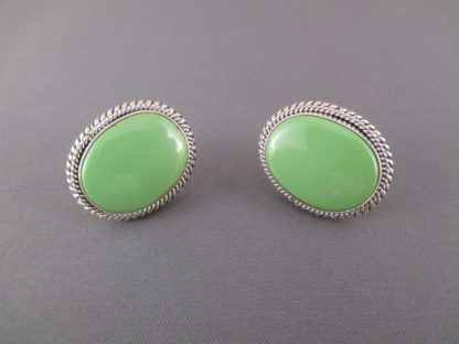 Gaspeite Earrings by Artie Yellowhorse