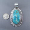 HUGE Turquoise Mountain Turquoise Pendant by Leonard Nez