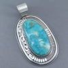 HUGE Turquoise Mountain Turquoise Pendant by Leonard Nez