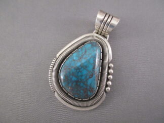 Bisbee Turquoise Pendant by Will Vandever (Navajo)
