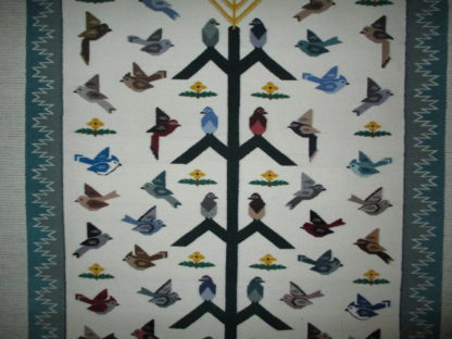 Tree of Life Weaving with Birds by Marie Sellers – Medium Size Navajo Rug