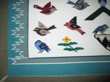 Tree of Life Weaving with Birds by Marie Sellers – Medium Size Navajo Rug