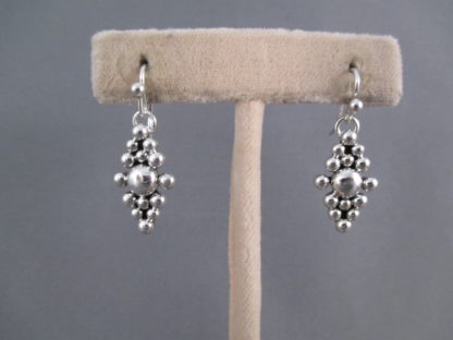 Sterling Silver Diamond-Shaped Earrings with ‘Dots’ by Artie Yellowhorse