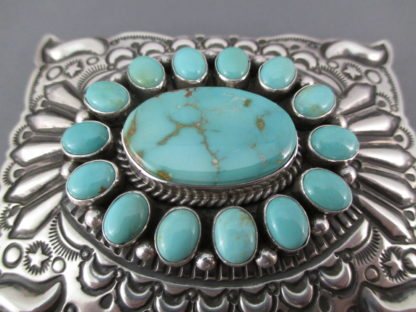 Pilot Mountain Turquoise Belt Buckle by Darryl Becenti
