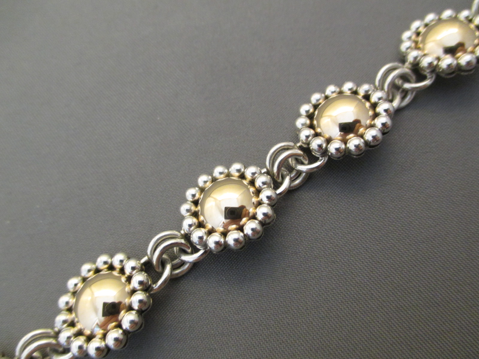 Artie Yellowhorse Sterling Silver &14kt Gold Link Bracelet