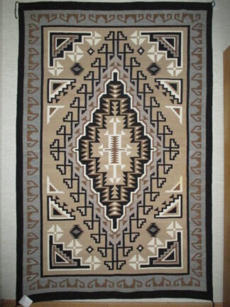 Ramona Curley Two Grey Hills Navajo Rug (circa 1965)