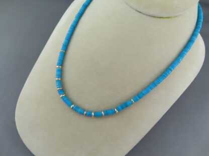 Pilar Lovato 14kt Gold & Sleeping Beauty Turquoise Necklace