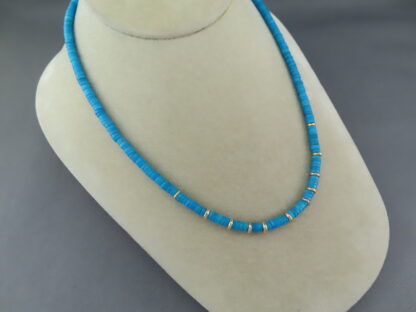 Pilar Lovato 14kt Gold & Sleeping Beauty Turquoise Necklace