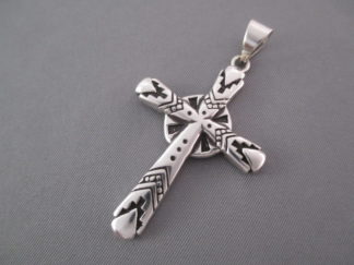 Cross Pendant - Sterling Silver Cross Pendant by Native American jewelry artist, Tim Charlie $115-