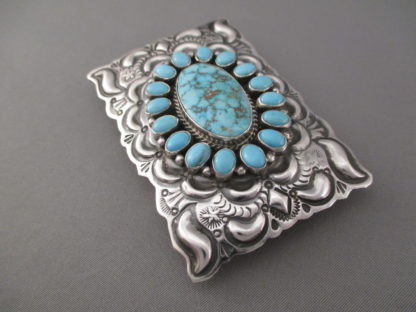Kingman Turquoise Belt Buckle by Darryl Becenti (Navajo)