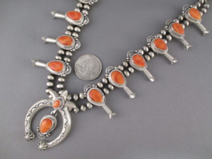 Spiny Oyster Shell Squash Blossom Necklace