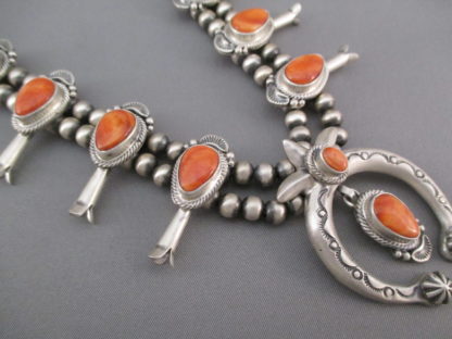 Spiny Oyster Shell Squash Blossom Necklace