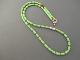 Gaspeite and 14kt Gold Necklace