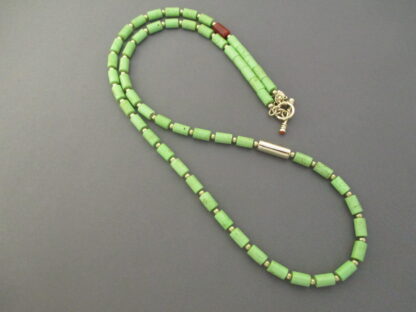 Gaspeite and 14kt Gold Necklace