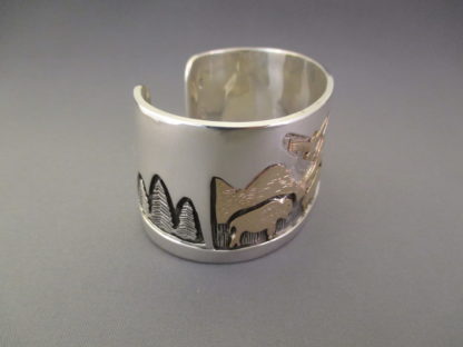 Teton Bracelet – Silver & Gold Teton Bracelet with Roaming Bison