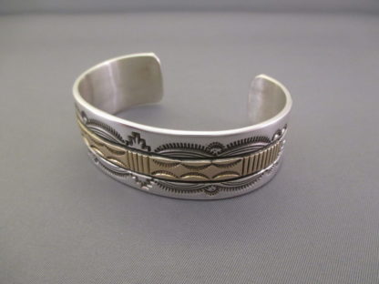 Bruce Morgan Sterling Silver & 14kt Gold Cuff Bracelet