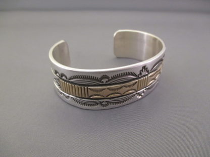 Bruce Morgan Sterling Silver & 14kt Gold Cuff Bracelet