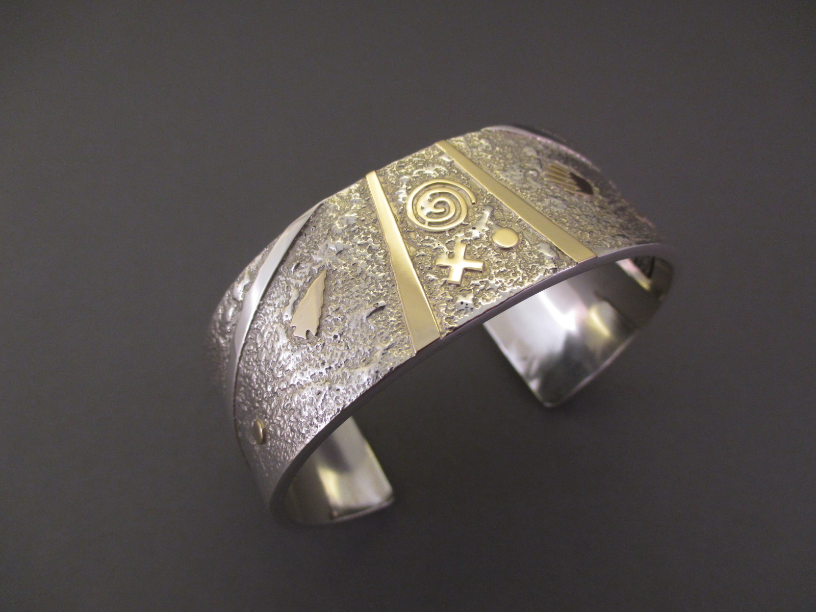 Cody Hunter Cuff Bracelet – ‘Storyteller’ in Sterling & 14kt Gold