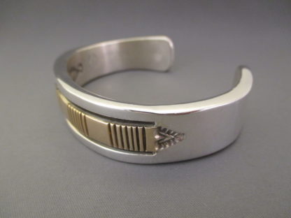 Large Silver & Gold Cuff Bracelet by Bruce Morgan (Men’s Bracelet)