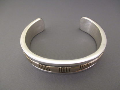 Large Silver & Gold Cuff Bracelet by Bruce Morgan (Men’s Bracelet)