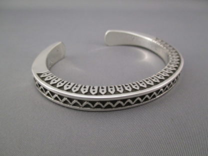 Silver Cuff Bracelet by Lyle Secatero (Navajo)