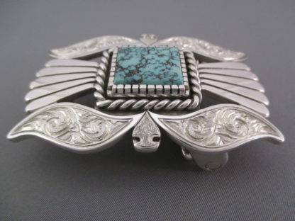 Kingman Turquoise Belt Buckle by Shane Hendren (2017 IACA ‘Artist of the Year’)