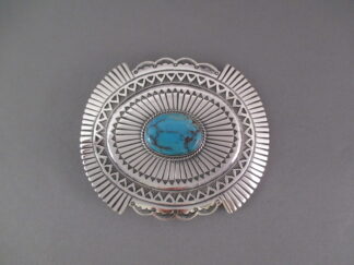 Turquoise Belt Buckle by Mark Yazzie