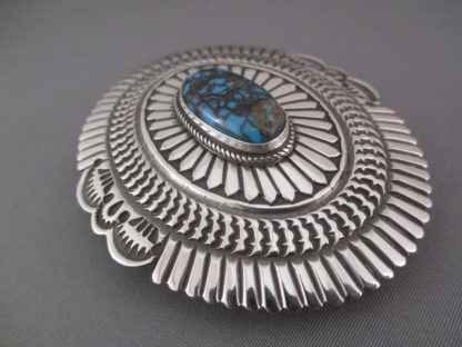 Belt Buckle with Apache Blue Turquoise by Sunshine Reeves
