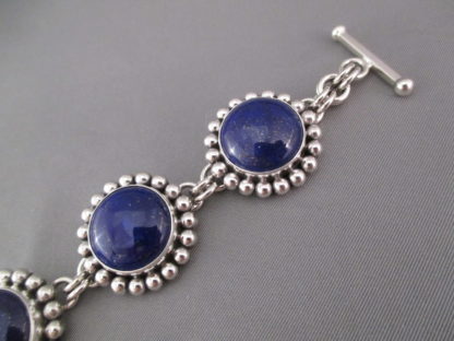 Artie Yellowhorse Lapis Link Bracelet (Wide)