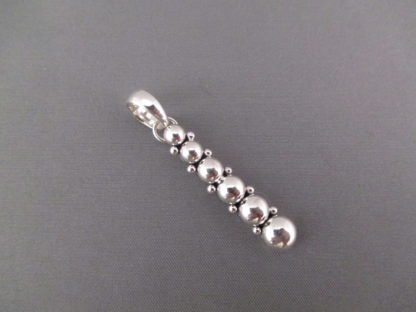 Straight Sterling Silver Pendant with ‘Dots’ by Artie Yellowhorse