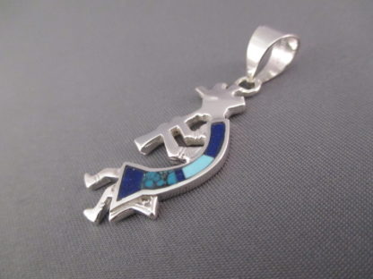 Turquoise & Lapis Inlay Kokopelli Pendant