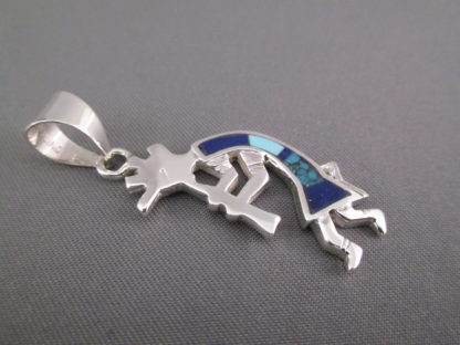 Turquoise & Lapis Inlay Kokopelli Pendant