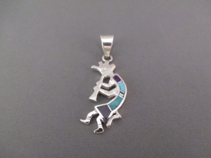 Inlaid Multi-Stone Kokopelli Pendant
