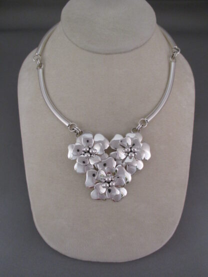 Sterling Silver ‘Flower’ Necklace by Artie Yellowhorse