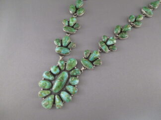 Turquoise Jewelry - Sonoran Gold Turquoise Necklace by Navajo Indian jeweler, Etta Endito FOR SALE $2,650-