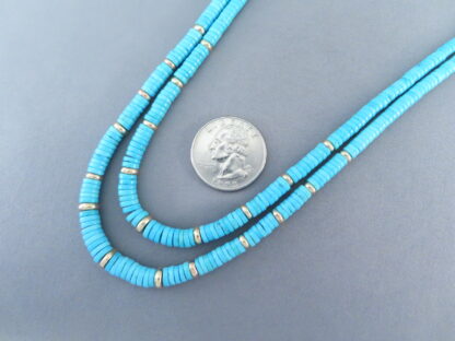 Sleeping Beauty Turquoise & 14kt Gold Necklace (Double-Strand)