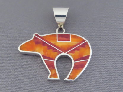 Fine Inlay Bear Pendant with Spiny Oyster Shell
