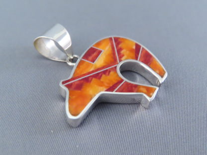 Fine Inlay Bear Pendant with Spiny Oyster Shell