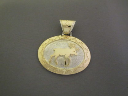Moose Pendant – 14kt Gold & Sterling Silver Pendant with Moose