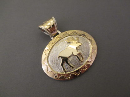 Moose Pendant – 14kt Gold & Sterling Silver Pendant with Moose